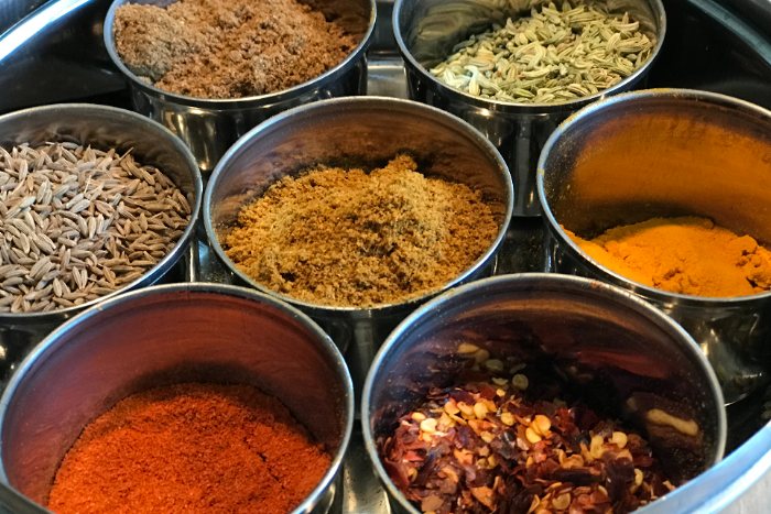 Spice box for Indian and Mediterranean cuisines