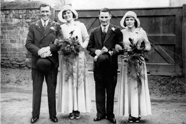 1932 - a double wedding - Sisters Gert and Clara Harris married Claude Hale and Reg Bloyce at St Leonard's