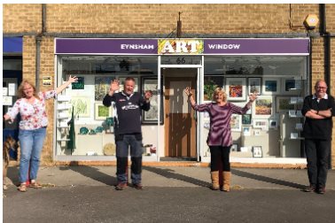 Eynsham Artweeks  artists delighted to have erected the new Art Window Sign